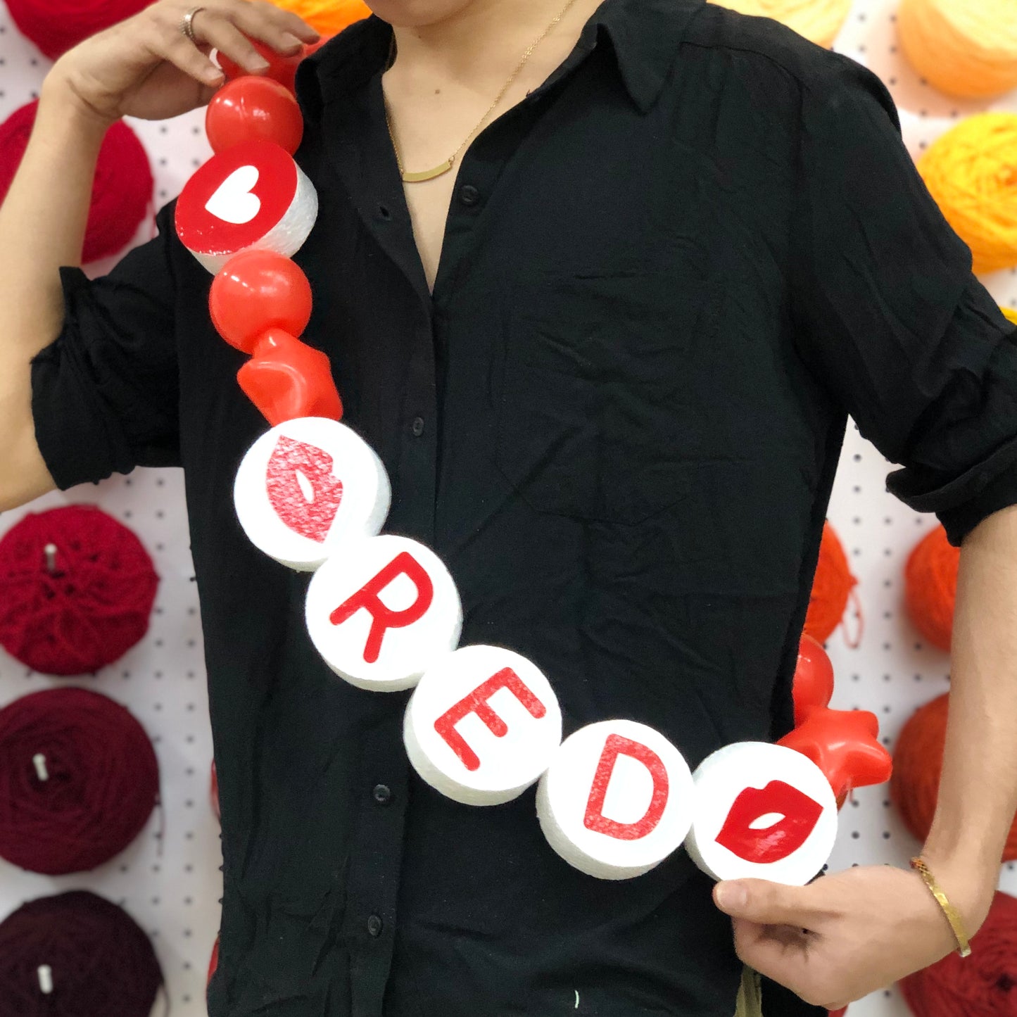 Red Friendship Bracelet Garland